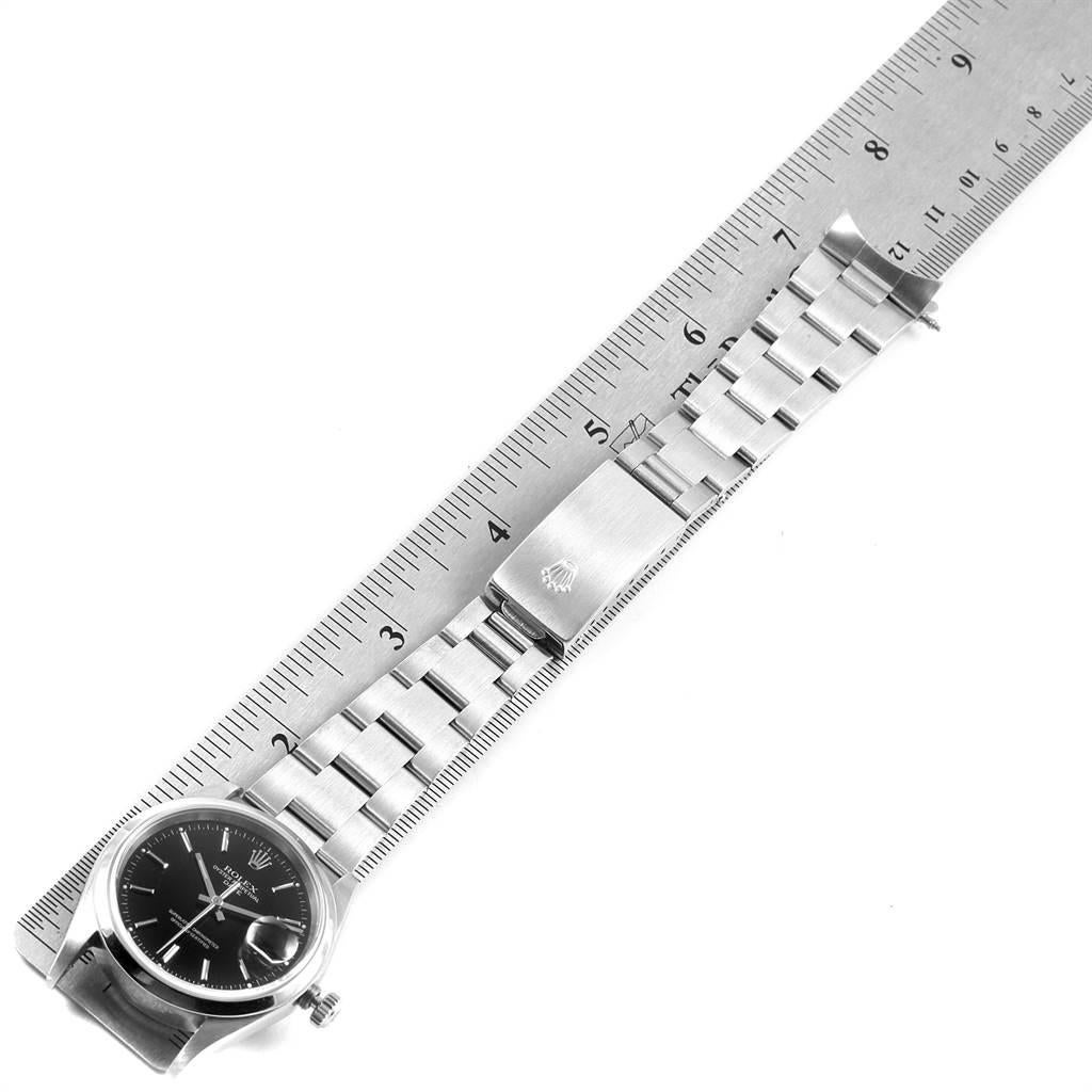 Rolex Date Black Dial Oyster Bracelt Steel Men's Watch 15200 For Sale 4