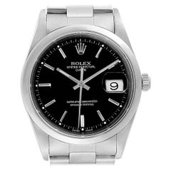 Rolex Date Black Dial Oyster Bracelt Steel Men's Watch 15200