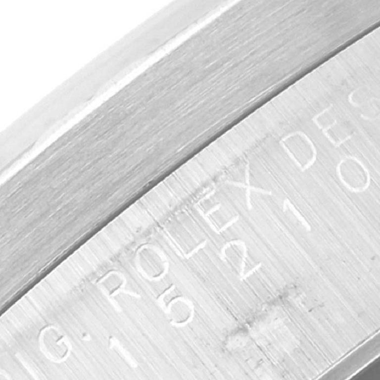 Rolex Date Cadran Bleu Moteur Tourné Lunette Acier Montre Homme 15210 Boîte Papiers en vente 1