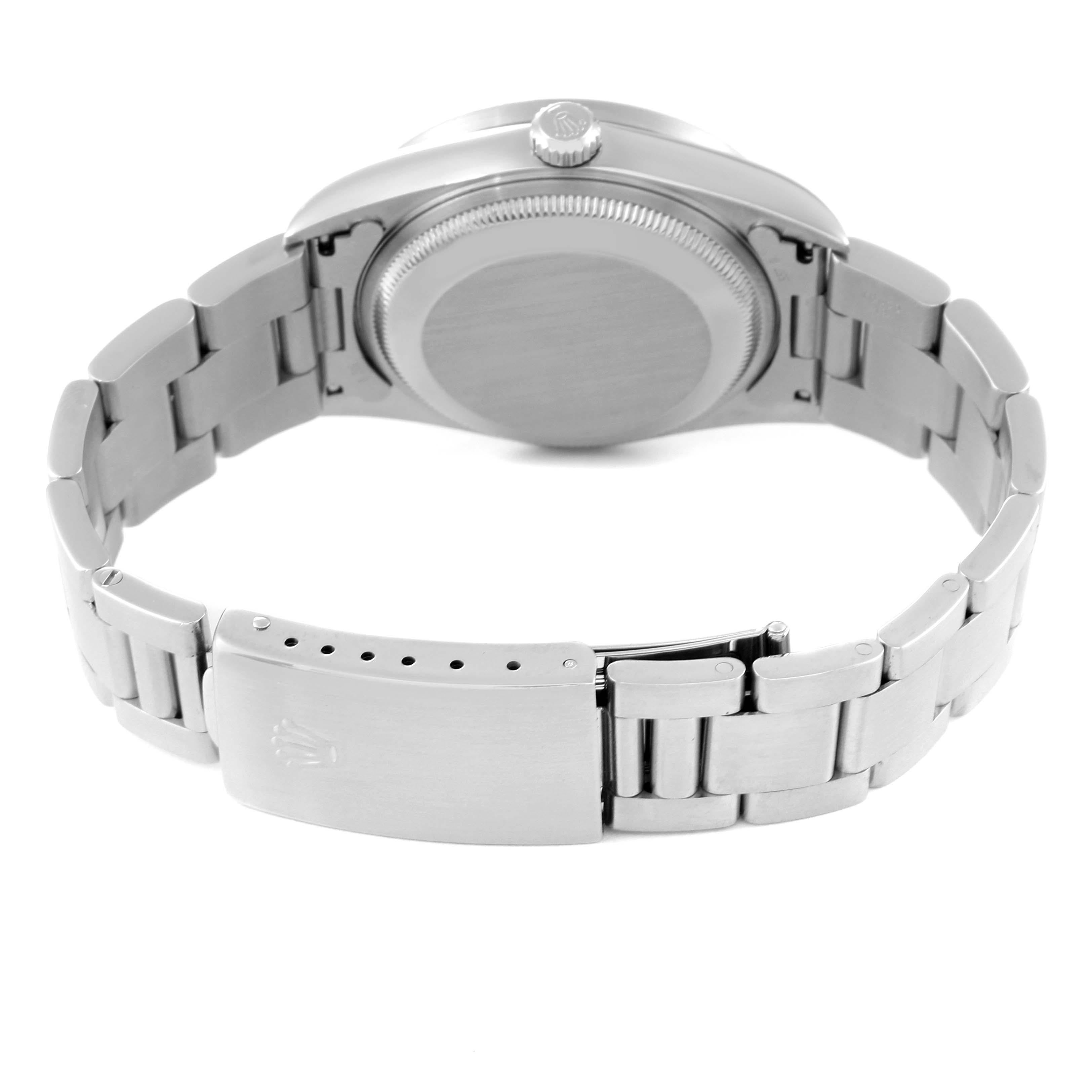 Rolex Date Cadran Bleu Moteur Tourné Lunette Acier Montre Homme 15210 Boîte Papiers 2