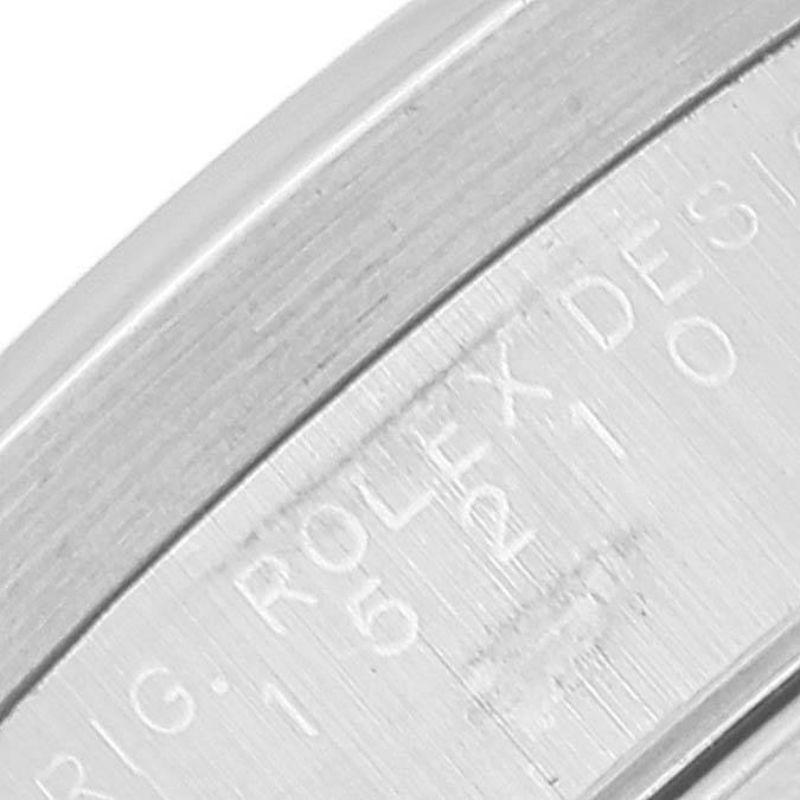 Rolex Date Blue Dial Engine Turned Bezel Steel Mens Watch 15210 1