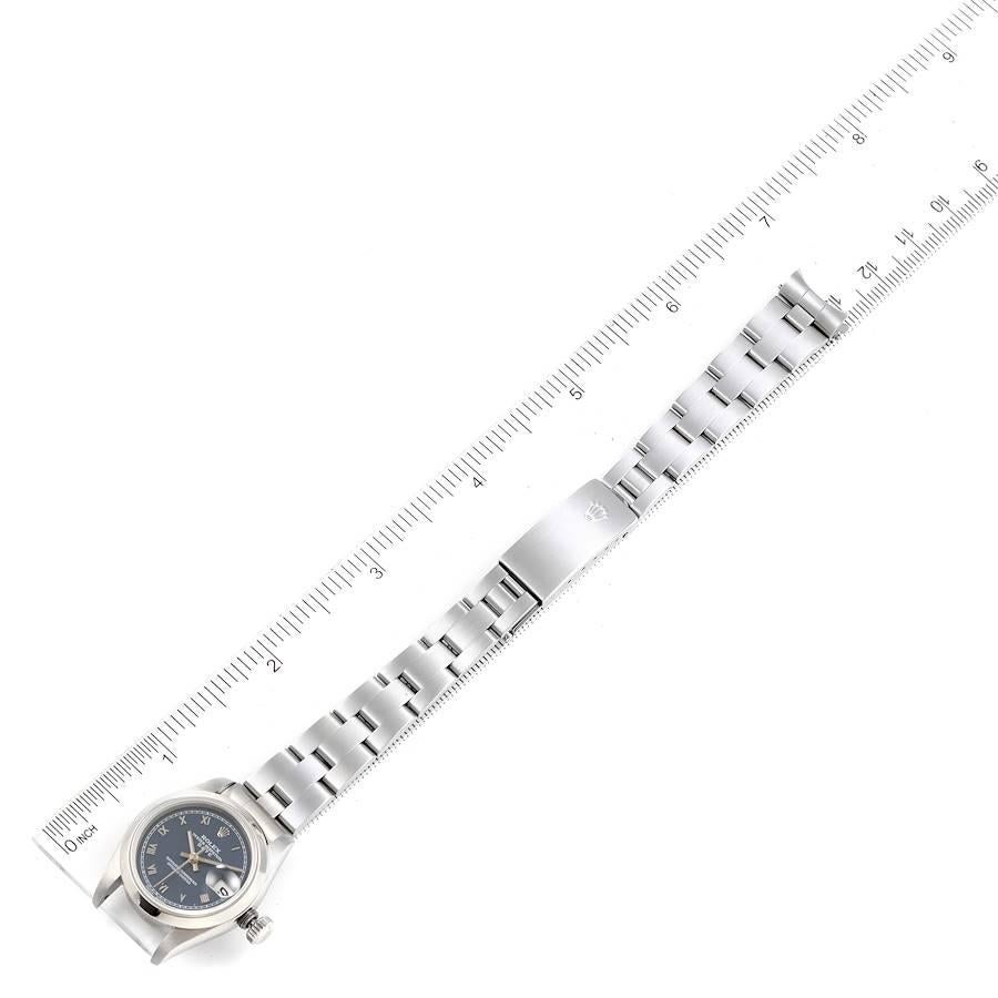Rolex Date Blue Dial Oyster Bracelet Steel Ladies Watch 69160 6