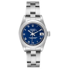 Rolex Date Blue Dial Oyster Bracelet Steel Ladies Watch 79160