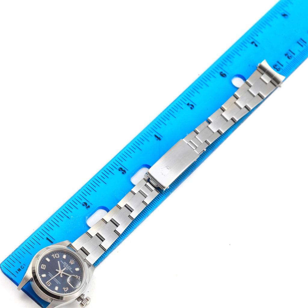 Rolex Date Blue Dial Oyster Bracelet Steel Ladies Watch 79240 For Sale 8