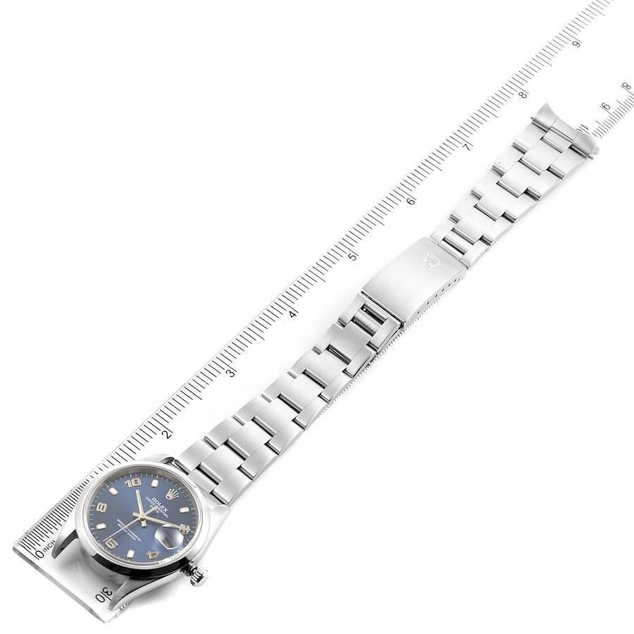 Rolex Date Blue Dial Oyster Bracelet Steel Men's Watch 15200 For Sale 4