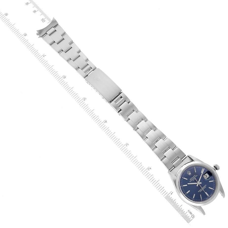 Rolex Date Blue Dial Oyster Bracelet Steel Mens Watch 15200 5