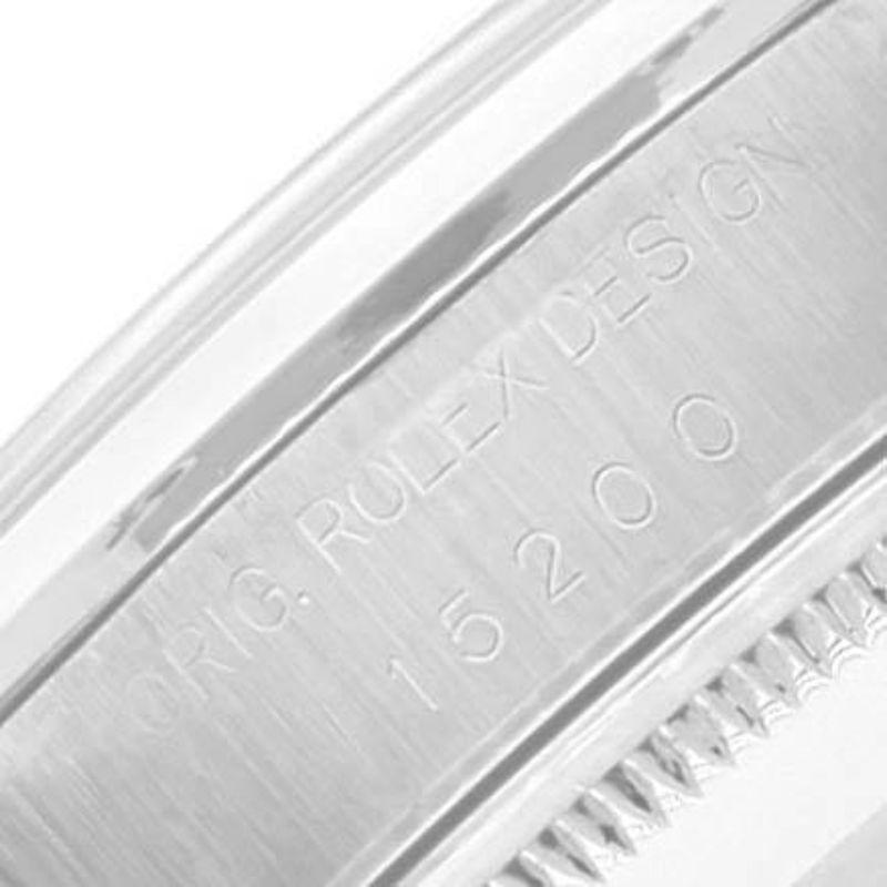 Rolex Date Blue Dial Oyster Bracelet Steel Mens Watch 15200 1