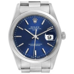 Rolex Date Blue Dial Oyster Bracelet Steel Men’s Watch 15200