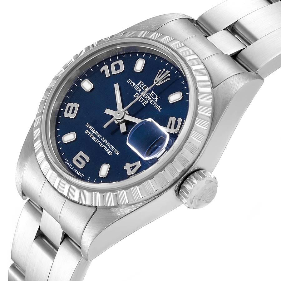 Rolex Date Blue Dial Oyster Bracelet Steel Watch 79240 For Sale 1