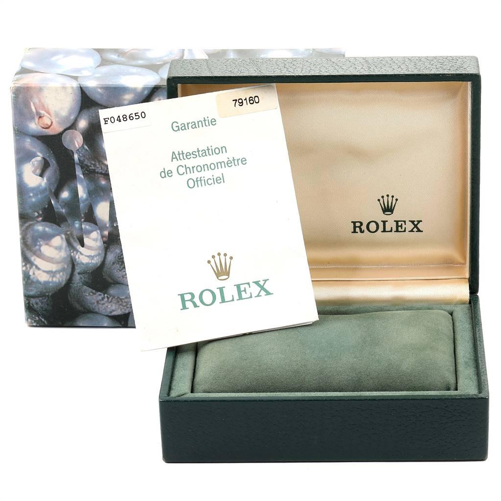 Rolex Date Blue Roman Dial Steel Ladies Watch 79160 Box Papers 8