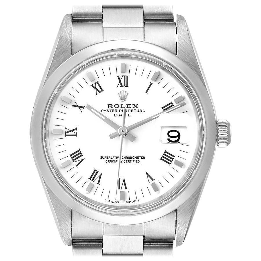 Rolex Date Domed Bezel Oyster Bracelet Steel Men's Watch 15200 For Sale