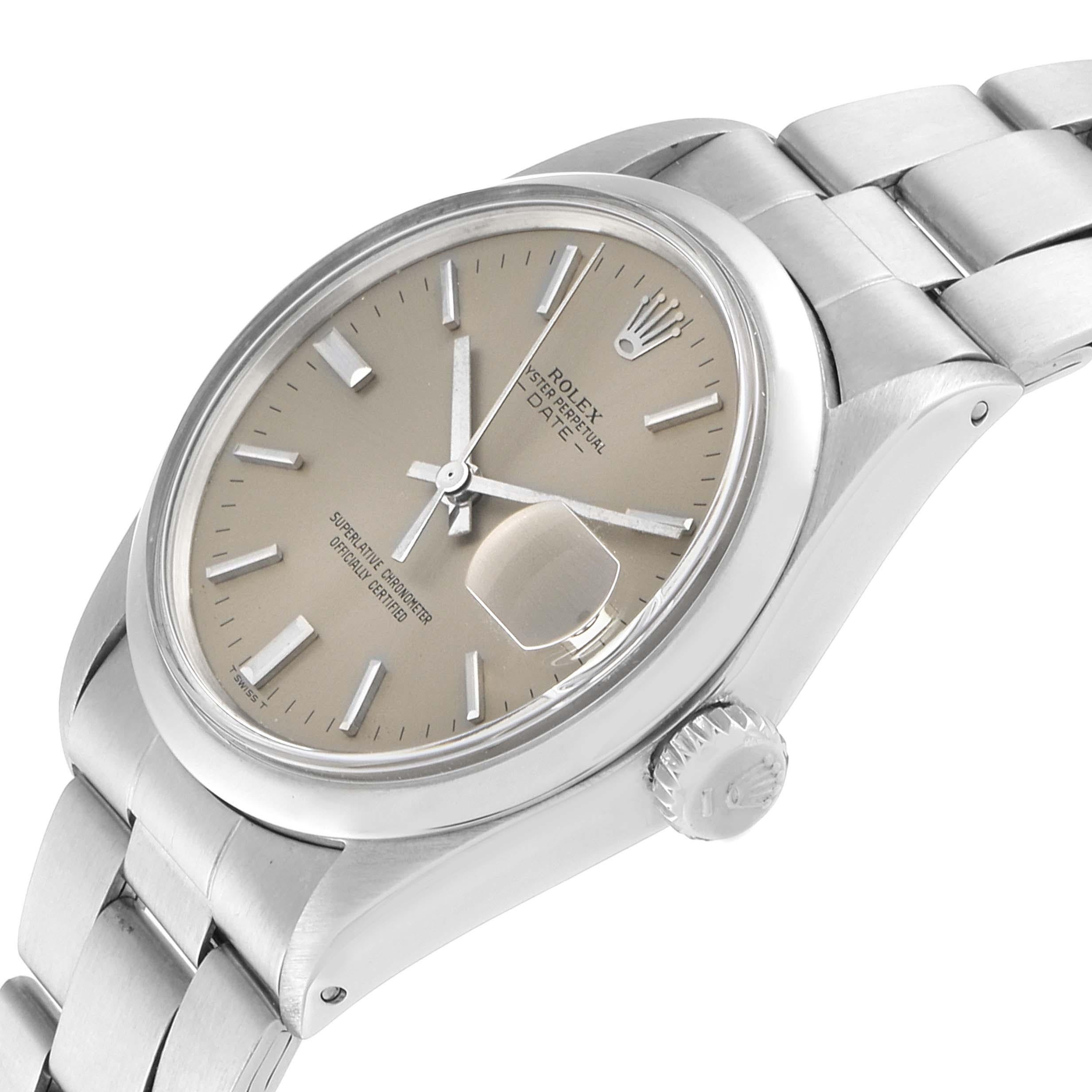 Rolex Date Grey Dial Domed Bezel Vintage Men’s Watch 1500 1