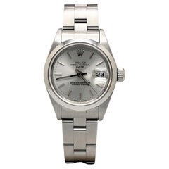 Rolex Date Damen 69160 Silber Zifferblatt Edelstahl Box Papiere für Damen