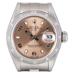 Rolex Date Ladies Stainless Steel Pink Dial 79190 Automatic Wristwatch