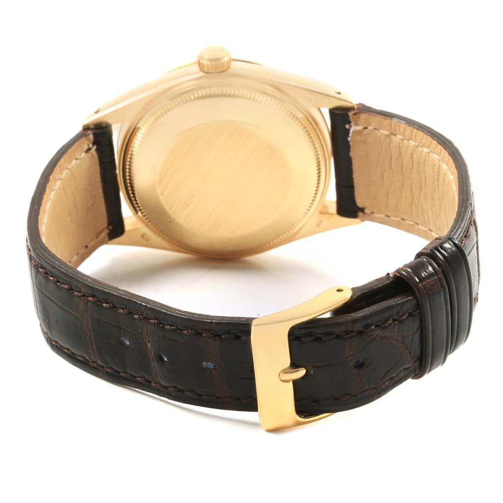 Rolex Date Men's 14 Karat Yellow Gold Vintage Men’s Watch 15037 For Sale 8
