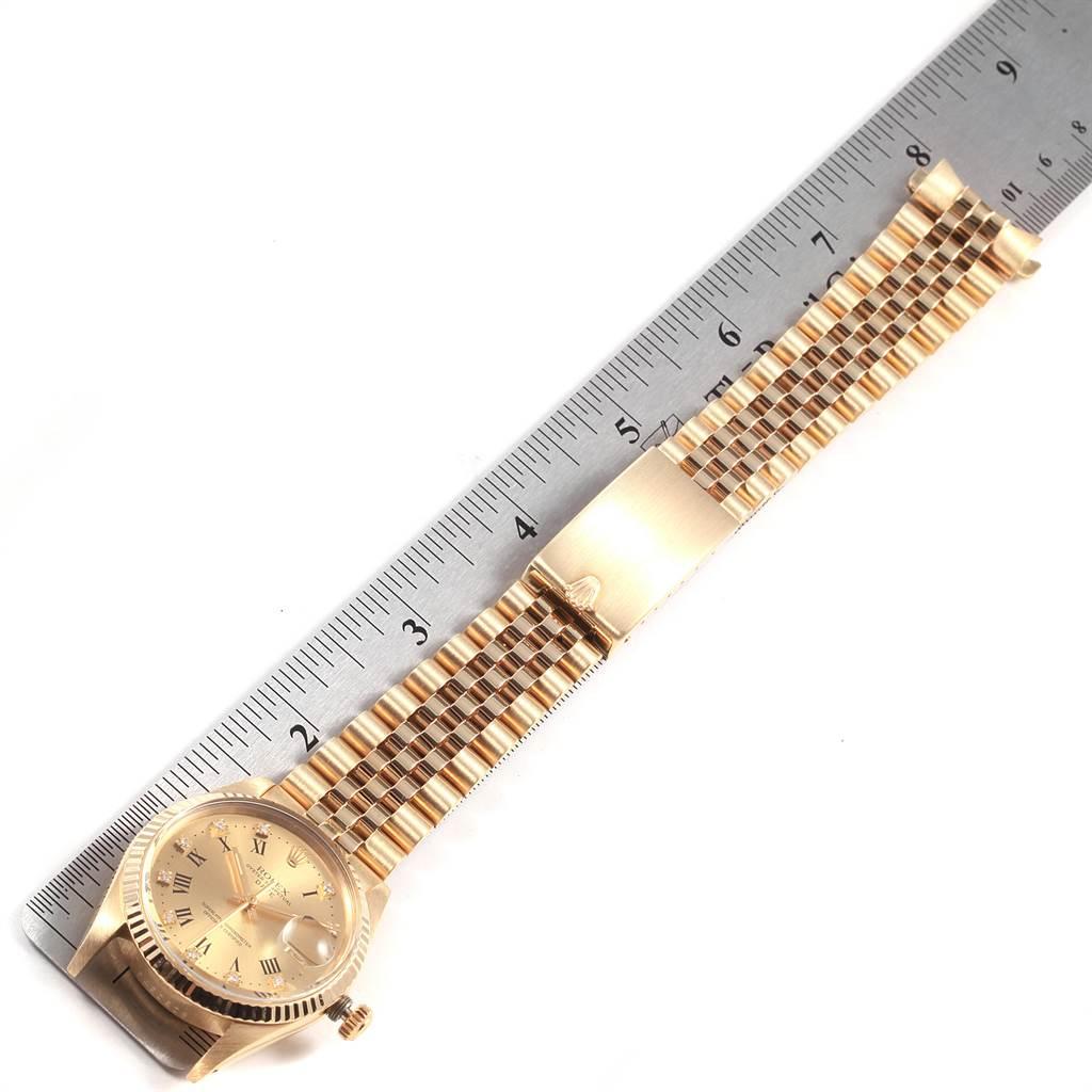 Rolex Date Men's 14 Karat Yellow Gold Diamond Vintage Men's Watch 15037 For Sale 3