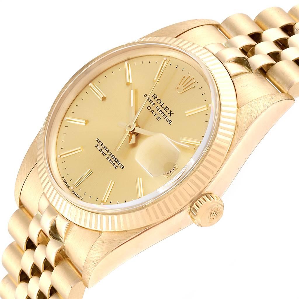Rolex Date Men's 14 Karat Yellow Gold Vintage Men's Watch 15037 2