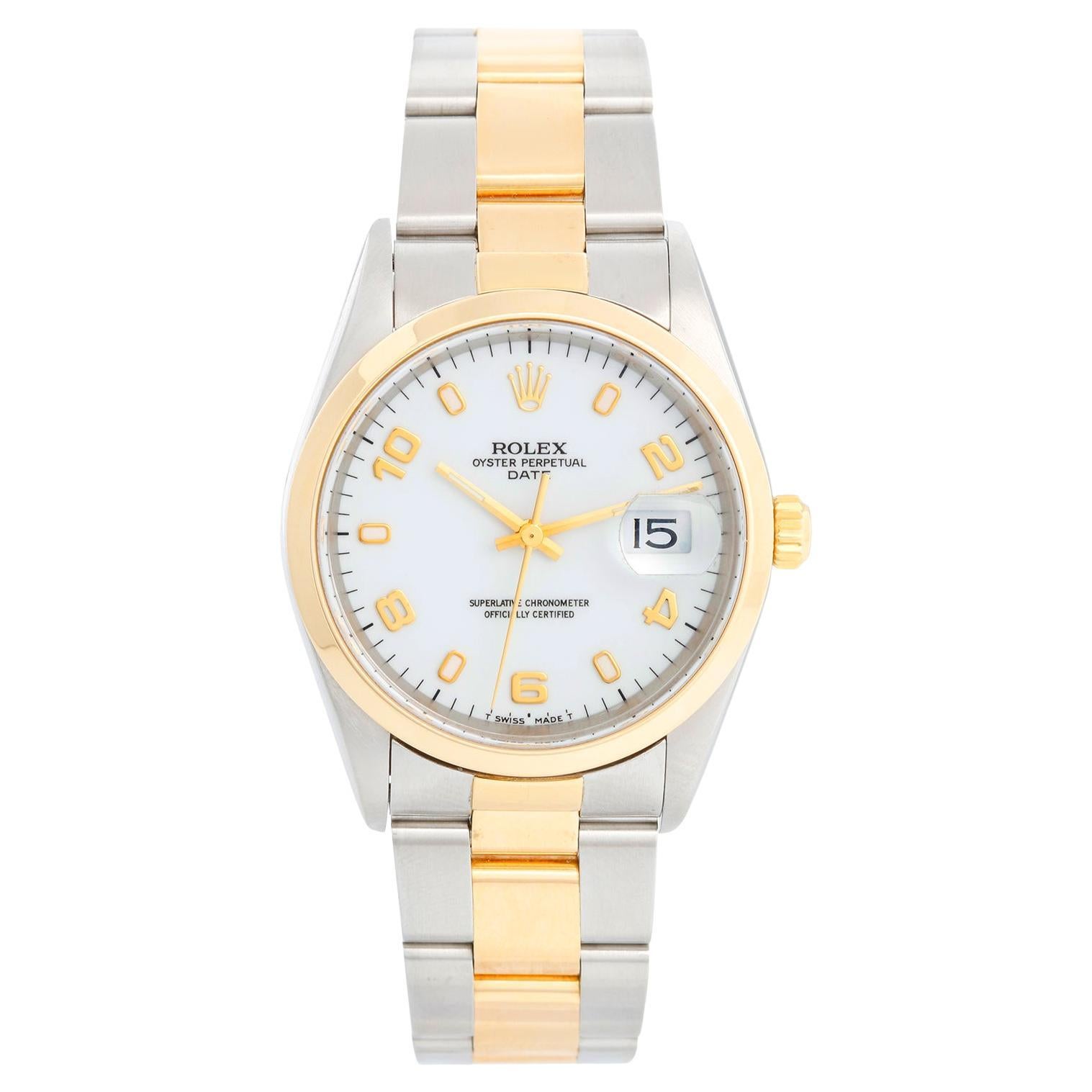 Rolex Date Men's 2-Tone Steel & Gold Watch 15203