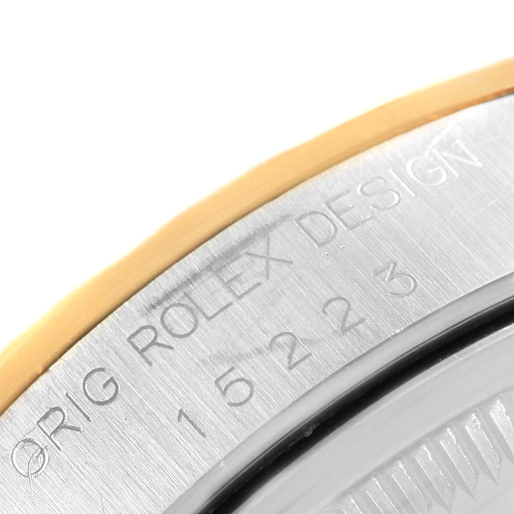 Rolex Date Men’s Steel 18 Karat Yellow Gold Baton Dial Men’s Watch 15223 For Sale 6