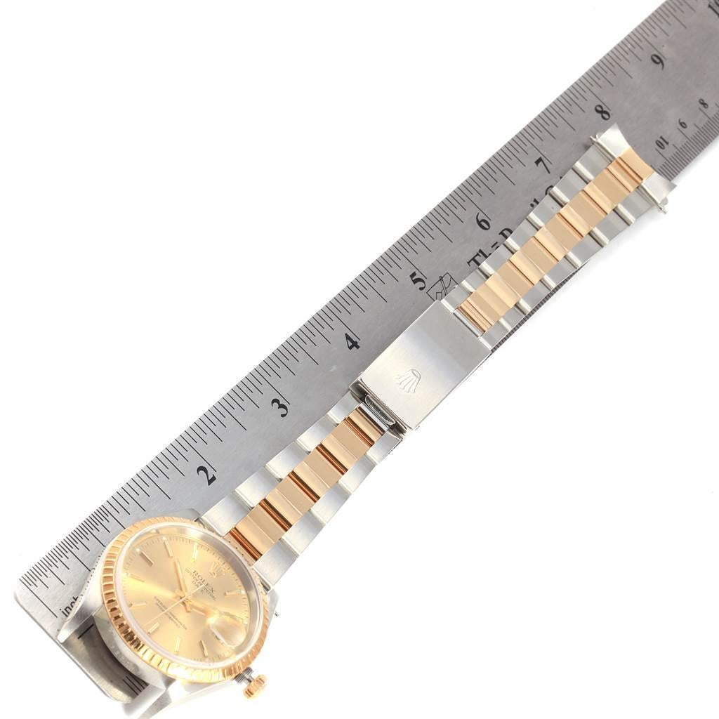 Rolex Date Men's Steel Yellow Gold Men's Watch 15223 Box Papers For Sale 8