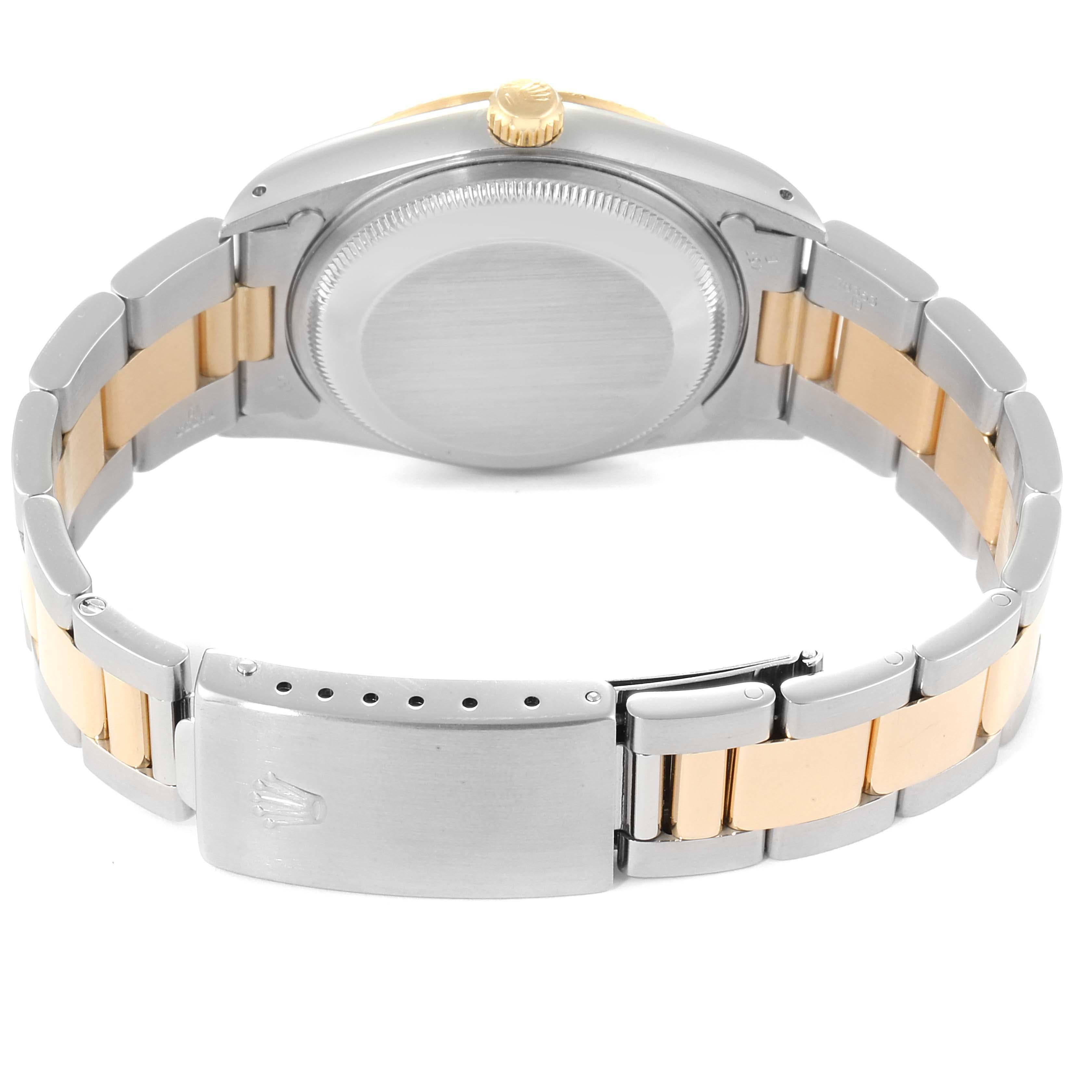 Rolex Date Men's Steel Yellow Gold White Dial Men's Watch 15223 Box Papers 6