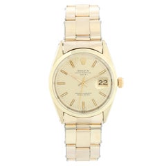 Rolex Date Men's Vintage 14 Karat Gold Shell Watch 1550