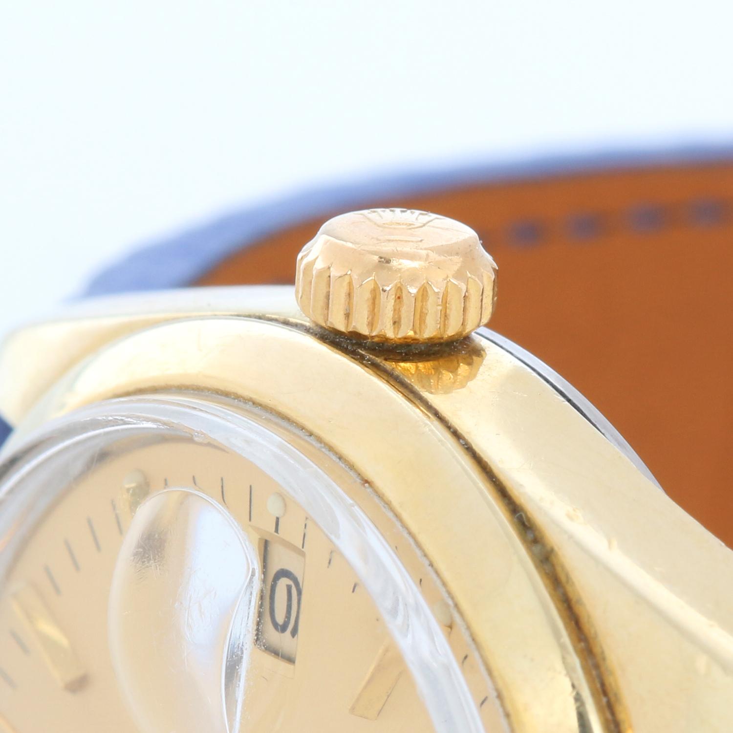 Rolex Date Men's Vintage 14k Gold Shell Watch, 1550 1