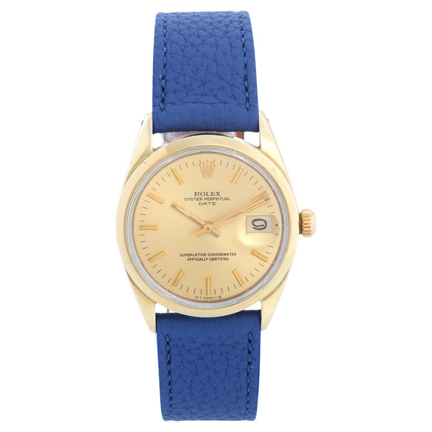 Rolex Date Men's Vintage 14k Gold Shell Watch, 1550