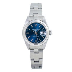 Rolex Date Oyster 79160 Automatic Lady's Watch Stainless Steel BlueDial