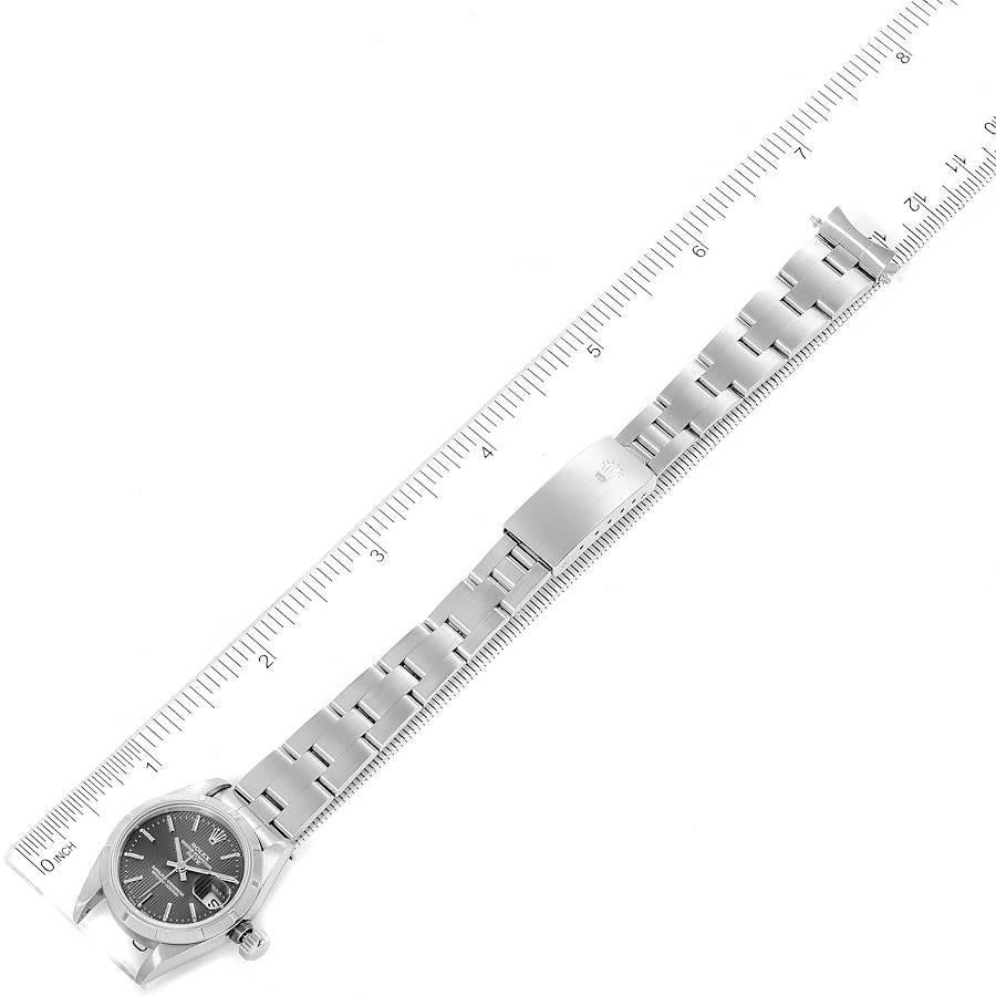 Rolex Date Oyster Bracelet Gray Tapestry Dial Steel Ladies Watch 69190 6
