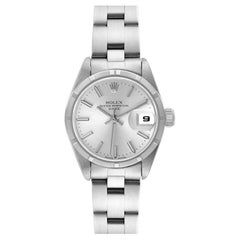 Vintage Rolex Date Oyster Bracelet Silver Dial Steel Ladies Watch 69190