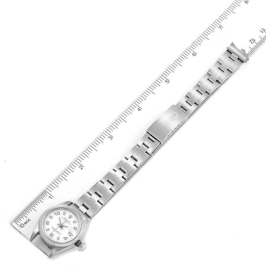 Rolex Date Oyster Bracelet White Dial Steel Ladies Watch 69190 For Sale 3