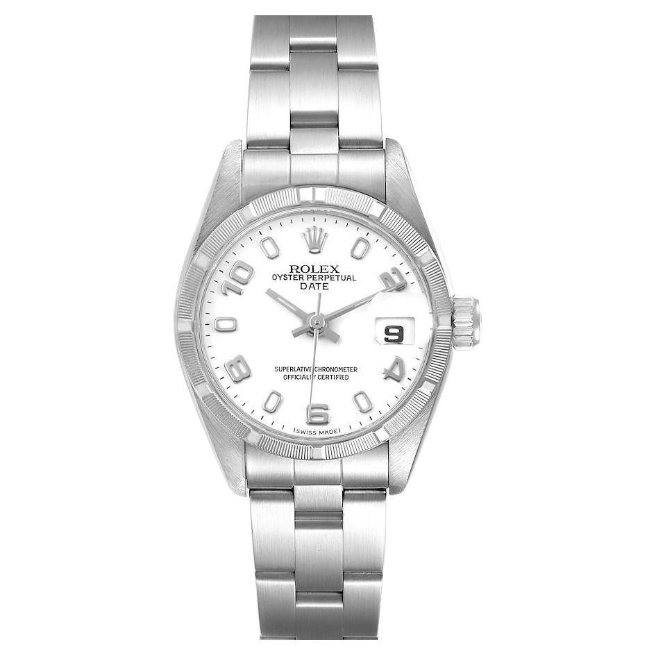 Rolex Date Oyster Bracelet White Dial Steel Ladies Watch 69190