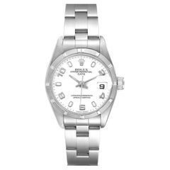 Rolex Montre pour femme Date Oyster avec cadran blanc en acier 69190