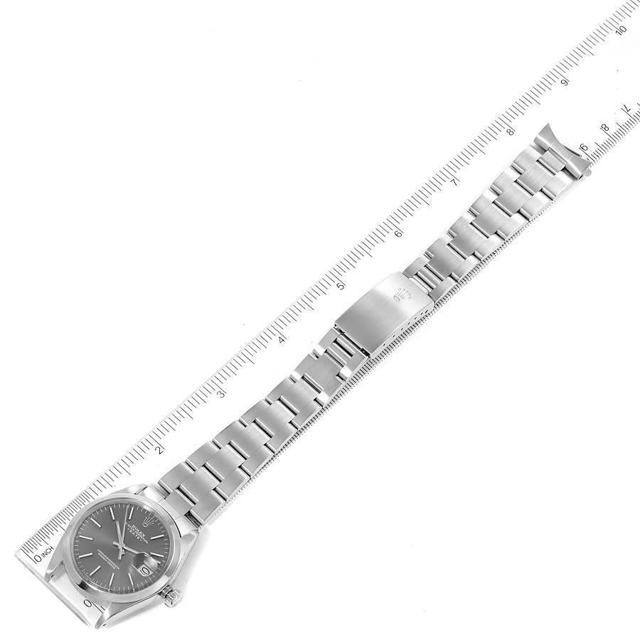 Rolex Date Rhodium Dial Domed Bezel Vintage Mens Watch 1500 5