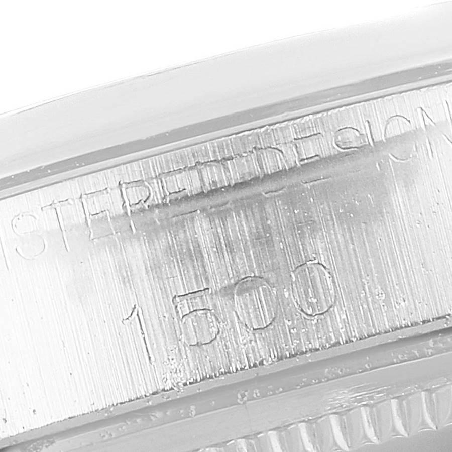 Rolex Date Rhodium Dial Domed Bezel Vintage Mens Watch 1500 1