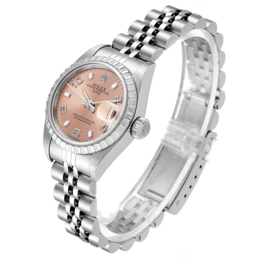 Women's Rolex Date Salmon Dial Jubilee Bracelet Ladies Watch 79240