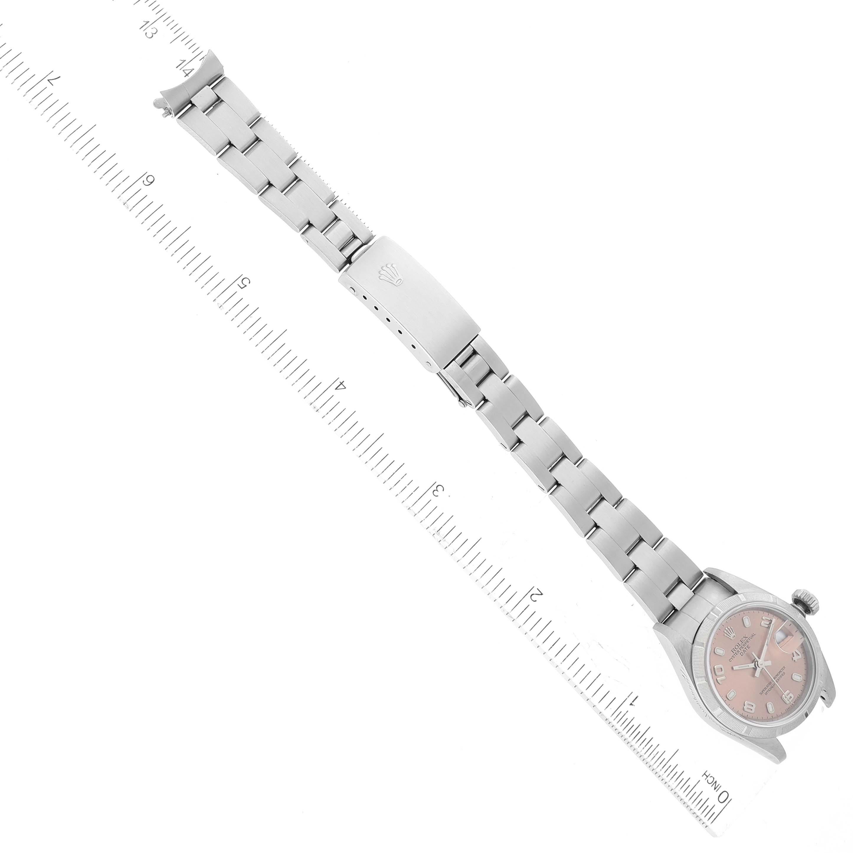 Rolex Date Salmon Dial Oyster Bracelet Steel Ladies Watch 79190 6