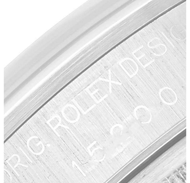 Rolex Date Salmon Dial Smooth Bezel Steel Mens Watch 15200 1