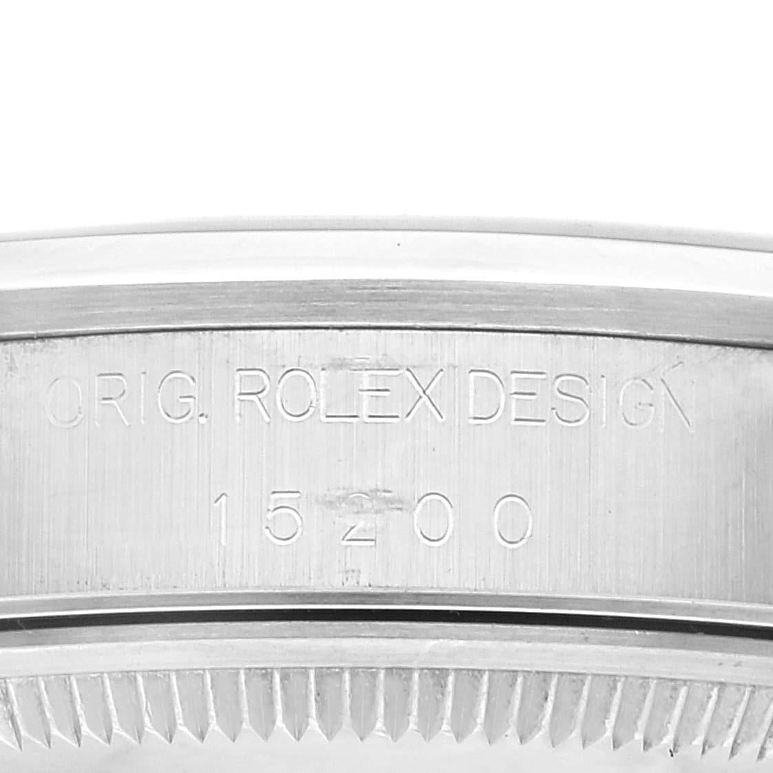 Rolex Montre pour homme Date Salmon avec cadran en acier et lunette lisse, 15200 en vente 2