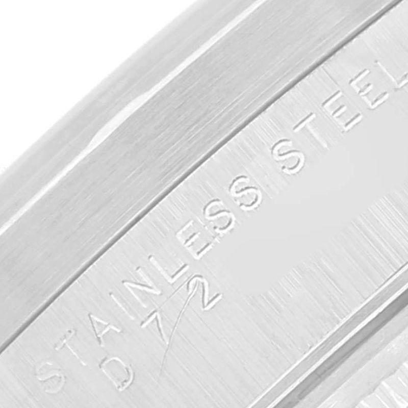 Men's Rolex Date Silver Dial Engine Turned Bezel Steel Mens Watch 15210