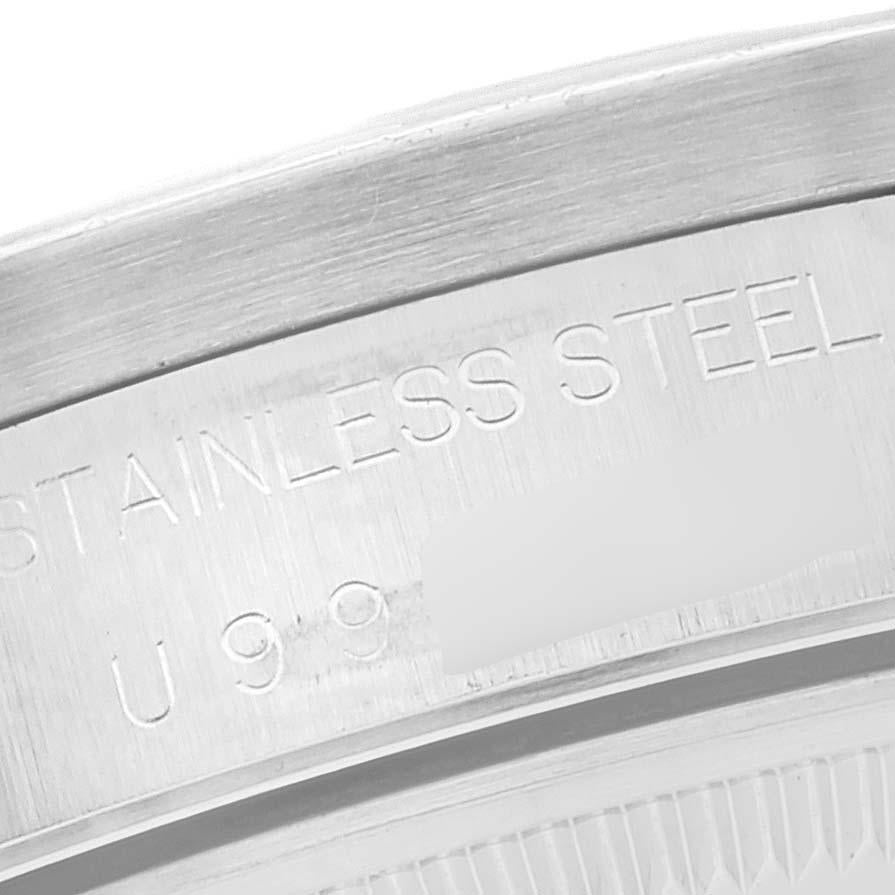 Men's Rolex Date Silver Dial Engine Turned Bezel Steel Mens Watch 15210