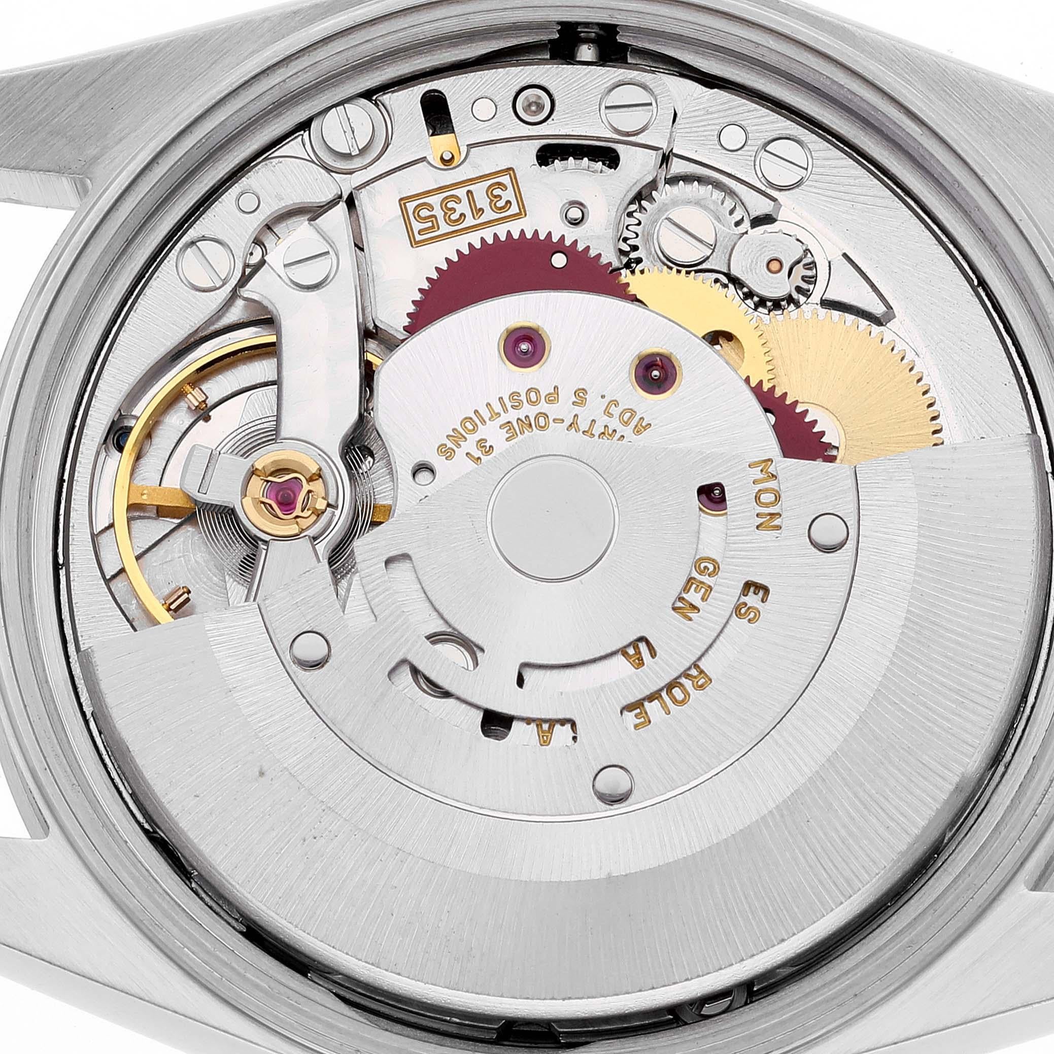 Rolex Date Silver Dial Engine Turned Bezel Steel Mens Watch 15210 1