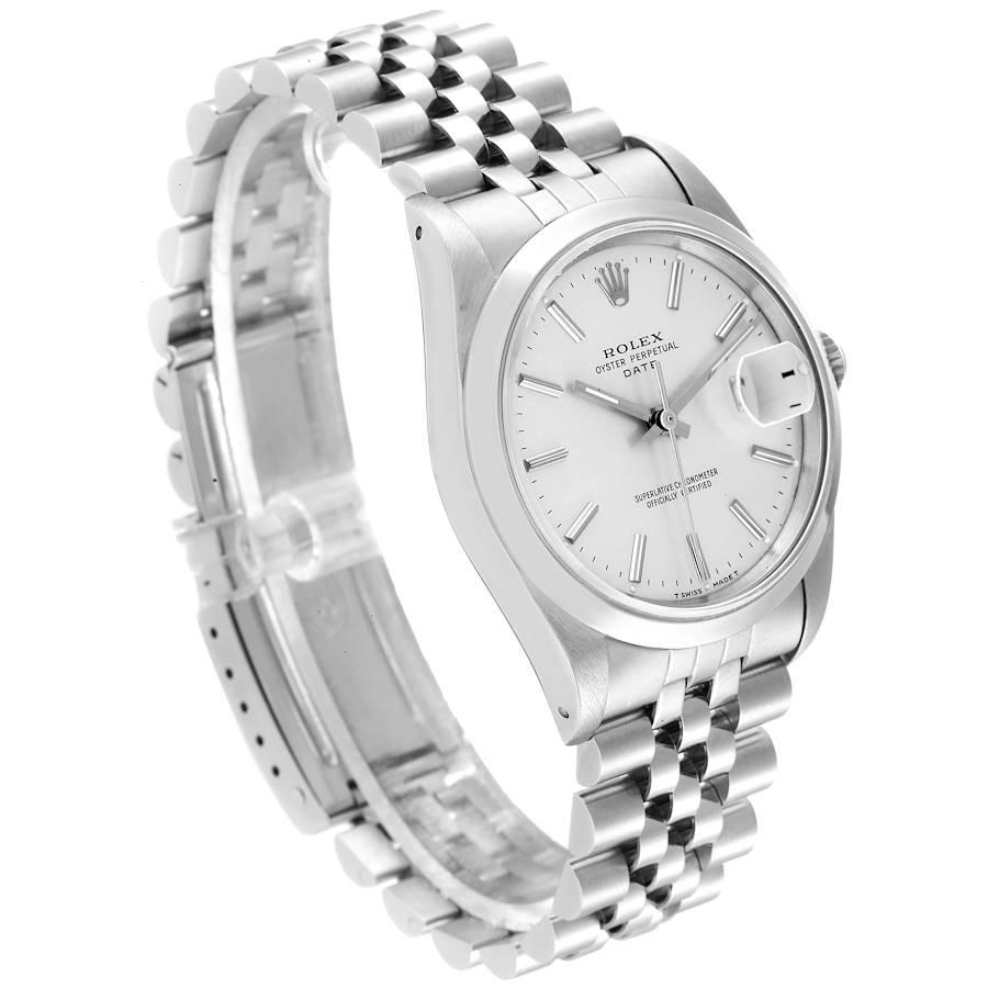 Rolex Datums-Silber-Zifferblatt Jubiläumsarmband Automatik-Herrenuhr 15200 im Zustand „Hervorragend“ in Atlanta, GA
