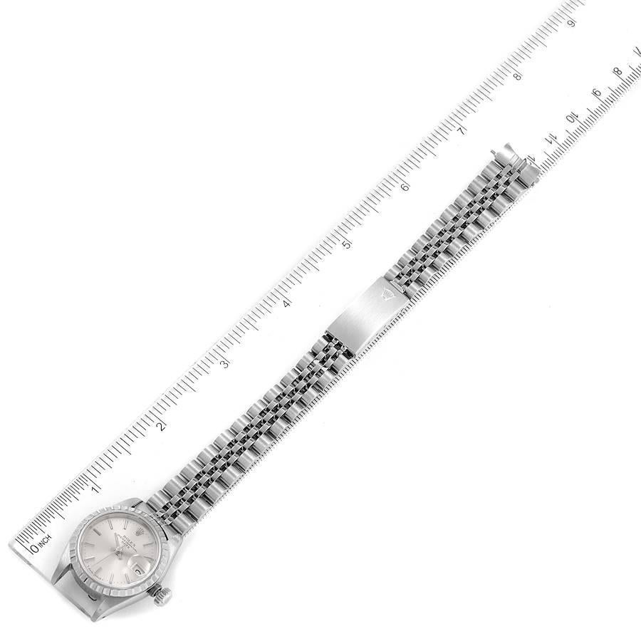 Rolex Date Silber Zifferblatt Jubiläumsarmband Stahl Damenuhr 69240 7