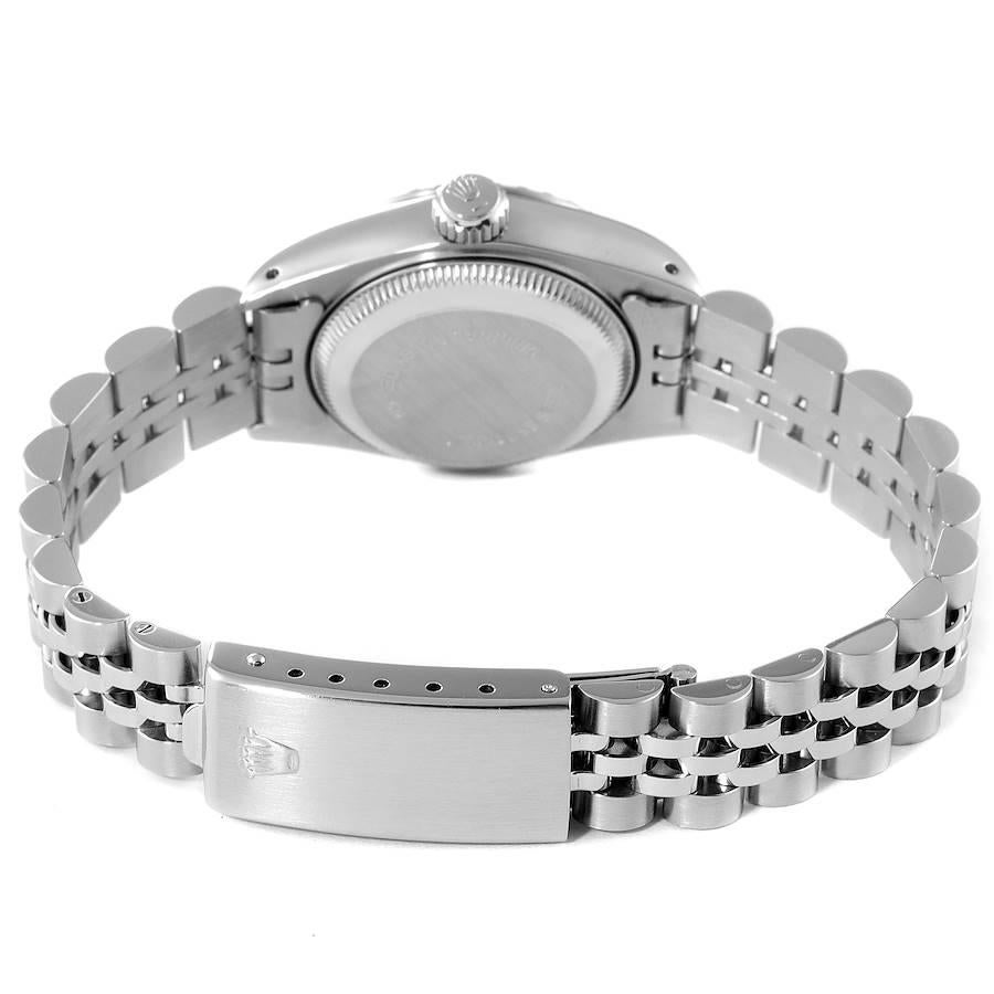 Rolex Date Silber Zifferblatt Jubiläumsarmband Stahl Damenuhr 69240 6