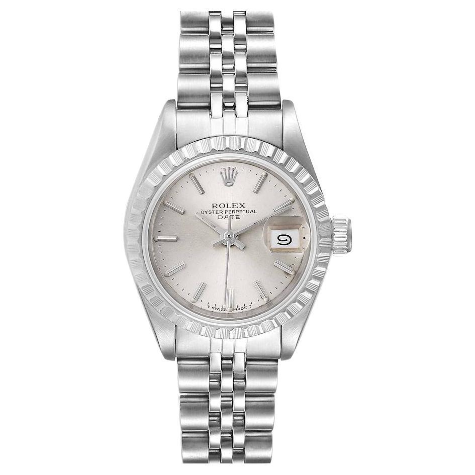 Rolex Date Silver Dial Jubilee Bracelet Steel Ladies Watch 69240 For Sale