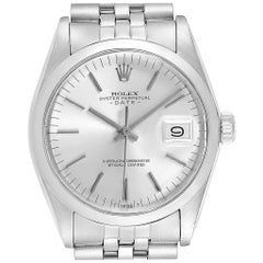Rolex Date Silver Dial Jubilee Bracelet Retro Men's Watch 1500