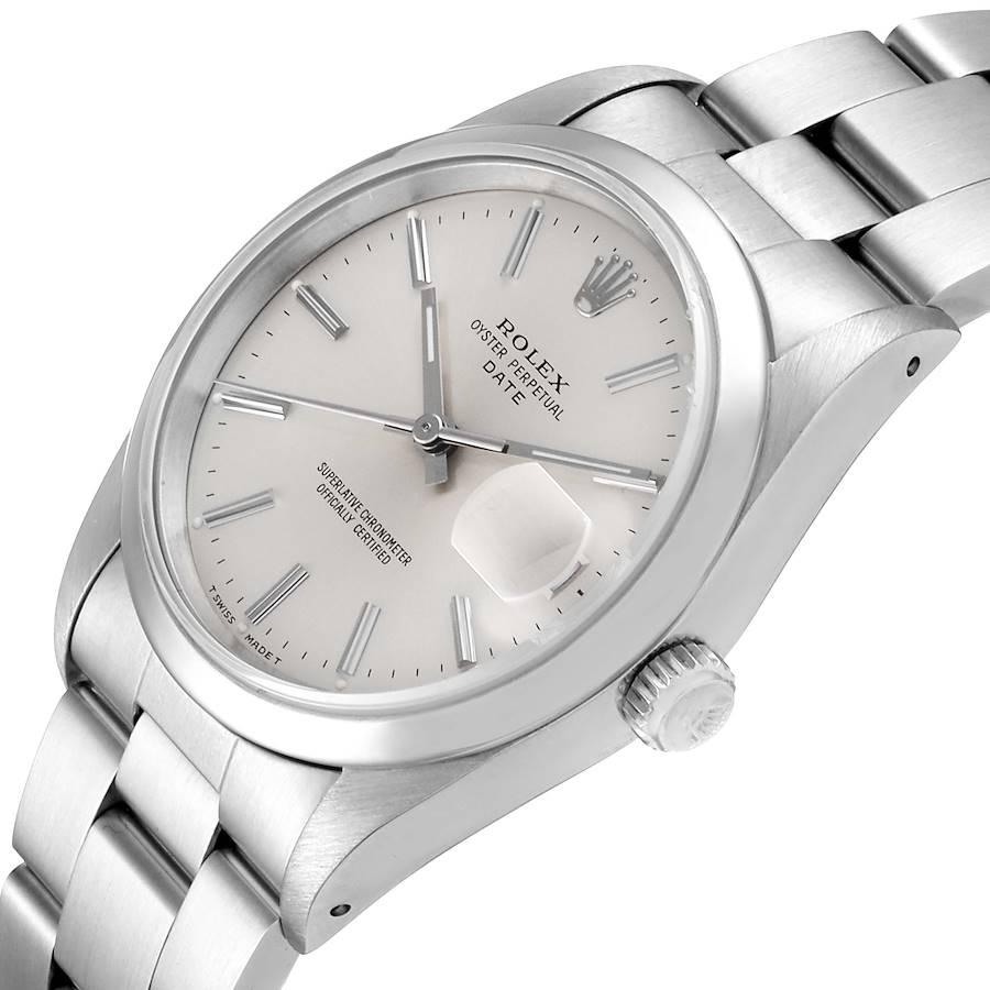 Rolex Date Silver Dial Oyster Bracelet Automatic Men's Watch 15200 Box For Sale 2