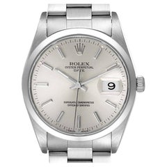 Rolex Date Silver Dial Oyster Bracelet Automatic Mens Watch 15200 Box Papers